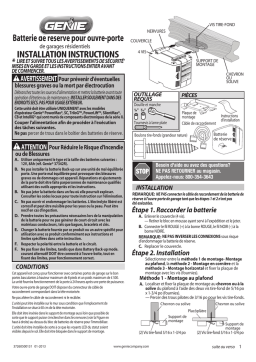 Genie PowerMax Batterie de réserve: Aide IA et PDF