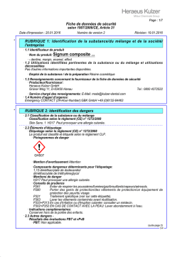 Heraeus Kulzer Signum composite Manuel utilisateur