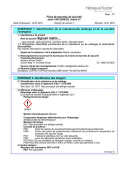 Heraeus Kulzer Signum matrix Manuel utilisateur