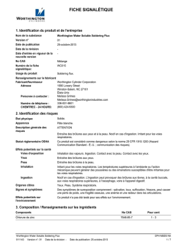 Worthington Worthington Water Soluble Soldering Flux Manuel utilisateur