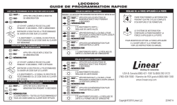 Linear LDCO800 : Guide de programmation rapide + IA