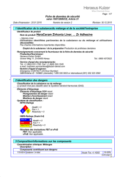 Heraeus Kulzer HeraCeram Zirkonia Liner Manuel utilisateur