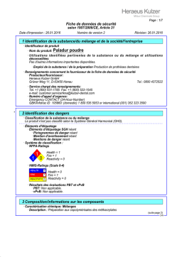 Paladur poudre: Fiche de sécurité + AI Chat