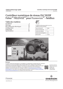 Fisher DLC3020f 3020 : Guide de démarrage rapide + IA