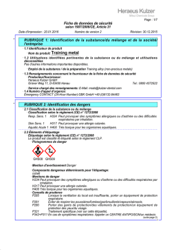 Heraeus Kulzer Training metal Manuel utilisateur