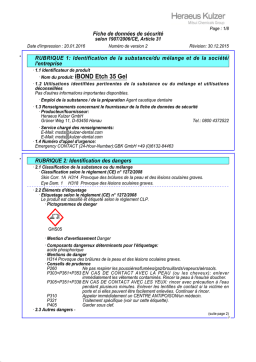 iBOND Etch 35 Gel: Fiche de Sécurité + Chat IA
