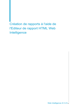 Business Objects Web Intelligence HTML Mode d'emploi