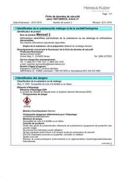 Heraeus Kulzer Memosil 2 Manuel utilisateur