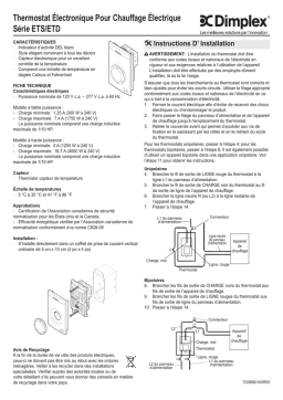 Dimplex ETS/ETD Manuel utilisateur