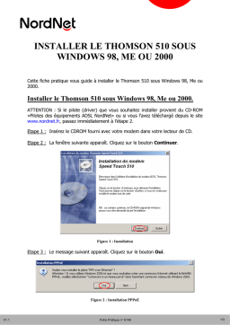 NordNet Speed Touch 510 Guide d'installation