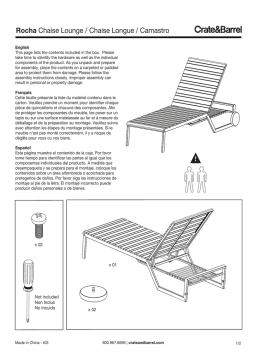 Crate & Barrel Rocha Chaise Lounge Manuel utilisateur