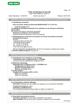 Bio-Rad MONOVALENT O:1,3,19 (3 mL) Manuel utilisateur