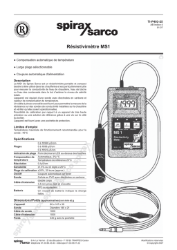 Spirax Sarco MS1 Manuel utilisateur