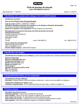 Bio-Rad Protein Anion Exchange Standard Manuel utilisateur