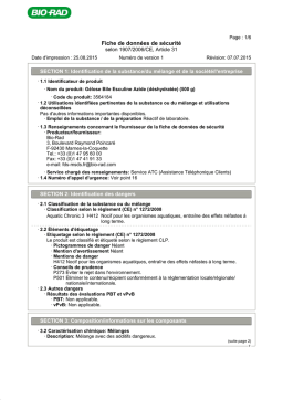 Gélose Bile Esculine Azide 3564184 : Fiche de Sécurité + IA