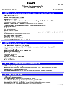 Bio-Rad Carbohydrate Standard Manuel utilisateur