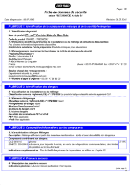 Bio-Rad EZ Load™ Precision Molecular Mass Ruler Manuel utilisateur