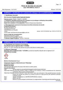 Bio-Rad ProteOn Sodium Hydroxide Solution Manuel utilisateur