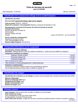 Bio-Rad Lyphochek® Allergen sIgE Control, Negative Manuel utilisateur