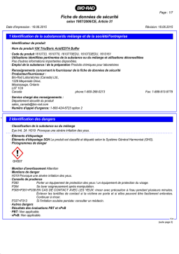 Bio-Rad 10X Tris/Boric Acid/EDTA Buffer Manuel utilisateur