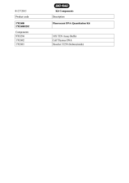 Bio-Rad Calf Thymus DNA Manuel utilisateur