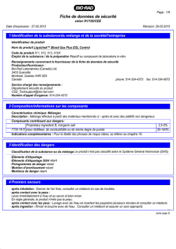 Bio-Rad Liquichek™ Blood Gas Plus EGL Control Manuel utilisateur