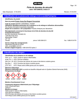 Bio-Rad Protein Assay Dye Reagent Concentrate Manuel utilisateur