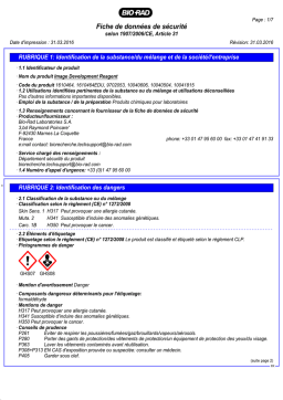 Bio-Rad Image Development Reagent Manuel utilisateur