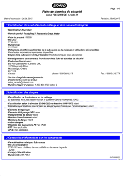 Bio-Rad ReadyPrep Proteomic Grade Water Manuel utilisateur