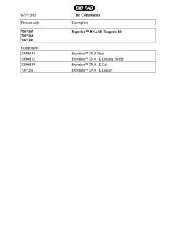Bio-Rad Expérion ADN 1K Manuel utilisateur