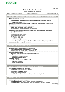 Bio-Rad 15 µg (4 x 50 disques) Manuel utilisateur