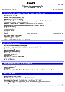 Chill-out Liquid Wax: Fiche de Sécurité + IA