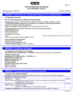 Bio-Rad Étalons de protéines Western C Precision Plus Manuel utilisateur