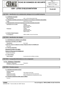 CERMIX LATEX D'ADJUVANTATION Manuel utilisateur