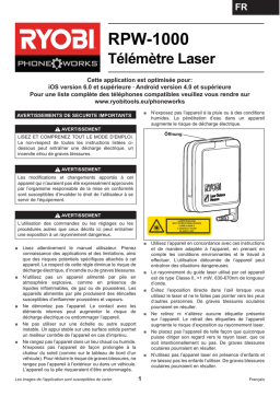 RYOBI RPW-1000 Mode d'Emploi + Chat IA & PDF