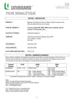 Uniboard Panneau de particules Manuel utilisateur