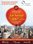 Association qu&eacute;b&eacute;coise du loisir municipal Le loisir au XXIe si&egrave;cle Manuel utilisateur