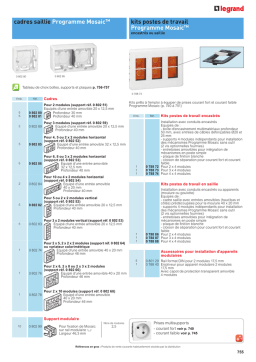 Legrand Mosaic: Cadres et Kits Postes de travail | AI Chat & PDF Access