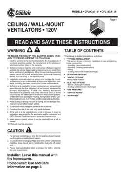 CFL90A1151, CFL150A1151 Ventilateurs | Chat IA & PDF