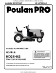 Poulan Pro HD21 H42 Manuel du propri&eacute;taire