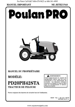 Poulan Pro PD20PH 42STA Manuel du propriétaire