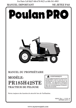 Manuel Poulan PRO PR185H42STE + Chat IA et PDF