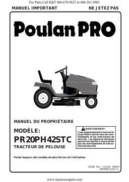 Poulan Pro PR20PH 42STC Manuel du propriétaire