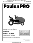 Poulan Pro PRGT 2046A Manuel du propri&eacute;taire