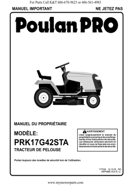 Poulan Pro PRK 17G42STA Manuel du propriétaire