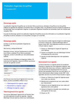 Agendas GroupWise: Guide de démarrage rapide + IA
