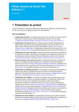 Novell OnPrem 3.1 Manuel utilisateur