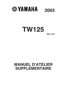 Yamaha TW125 2003 Manuel utilisateur