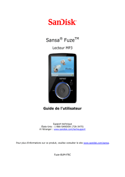 SanDisk Sansa Fuze Guide de l'utilisateur | AI Chat & PDF Access