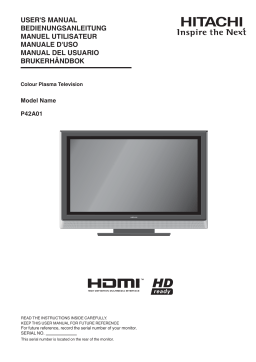 Hitachi P42 A01 Manuel utilisateur